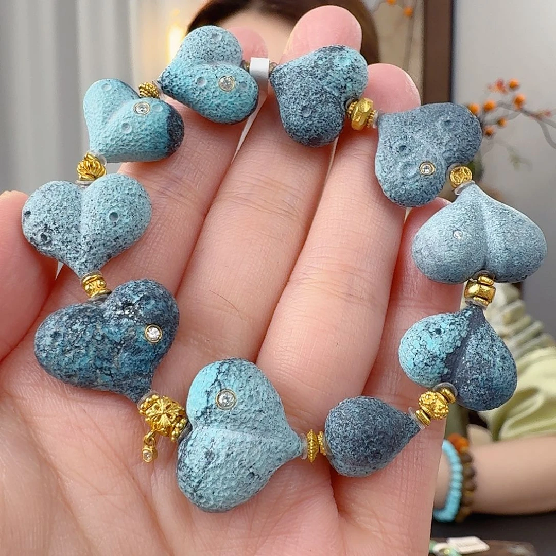 绿松石18K金镶嵌珠宝半成品