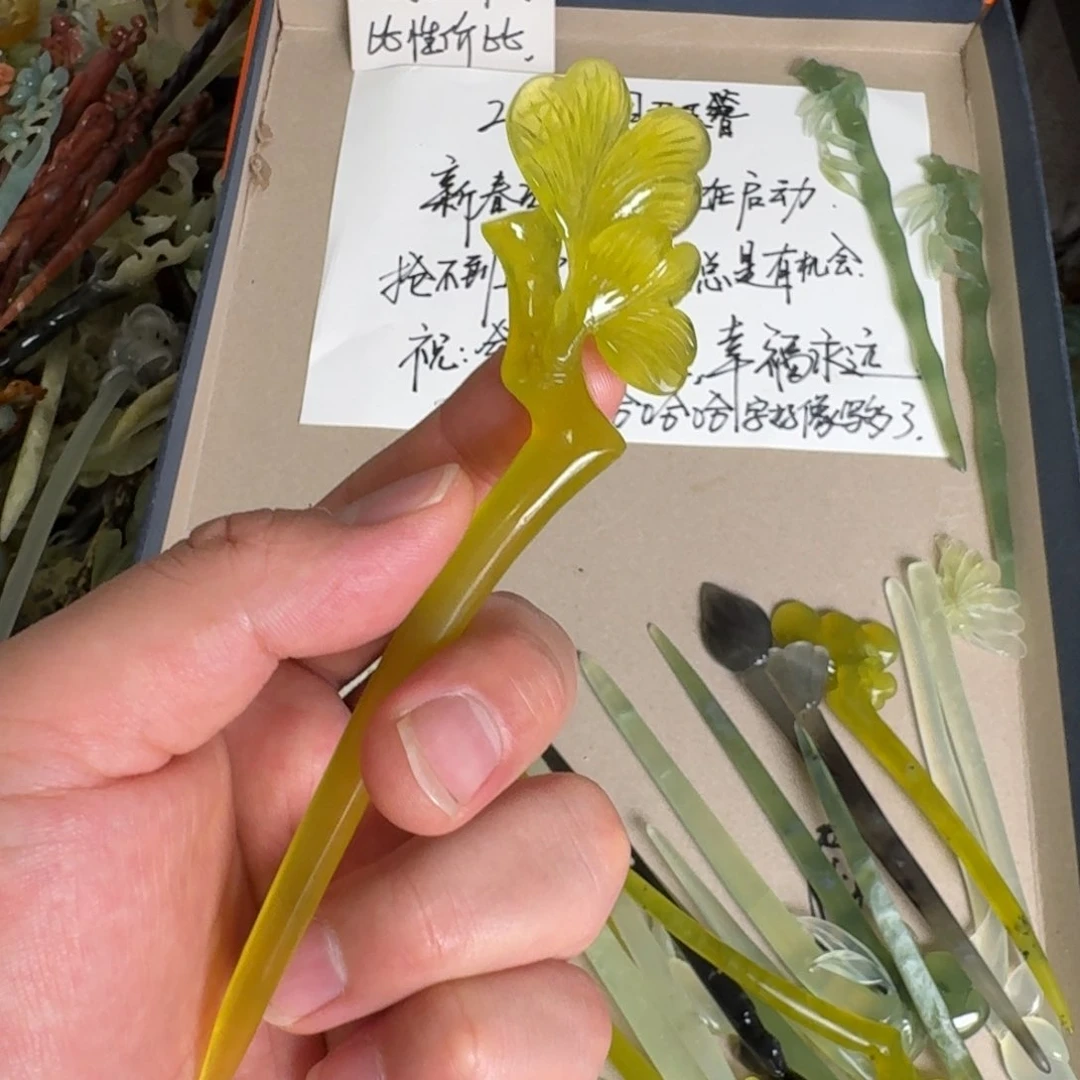 岫玉发簪未镶嵌明君玉簪贼拉好看