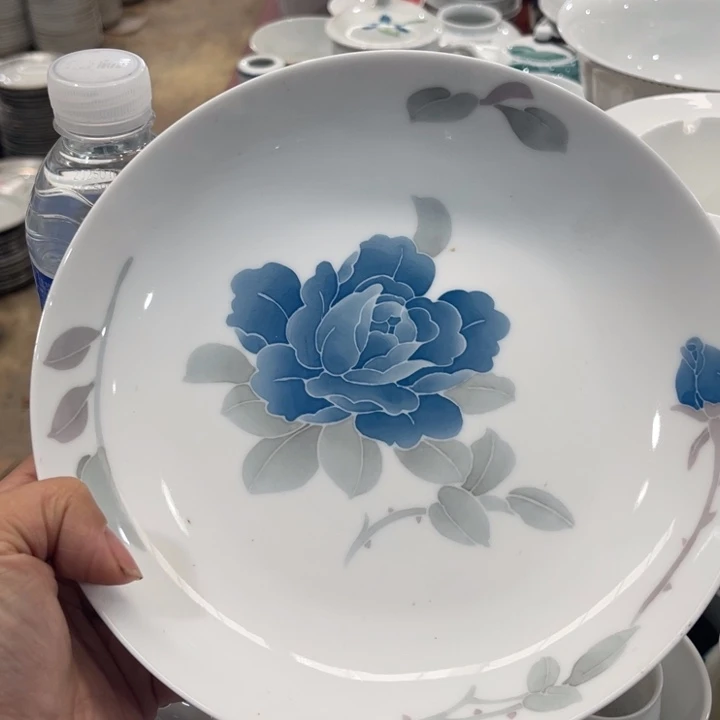 醴陵高温瓷手绘20厘米深盘
