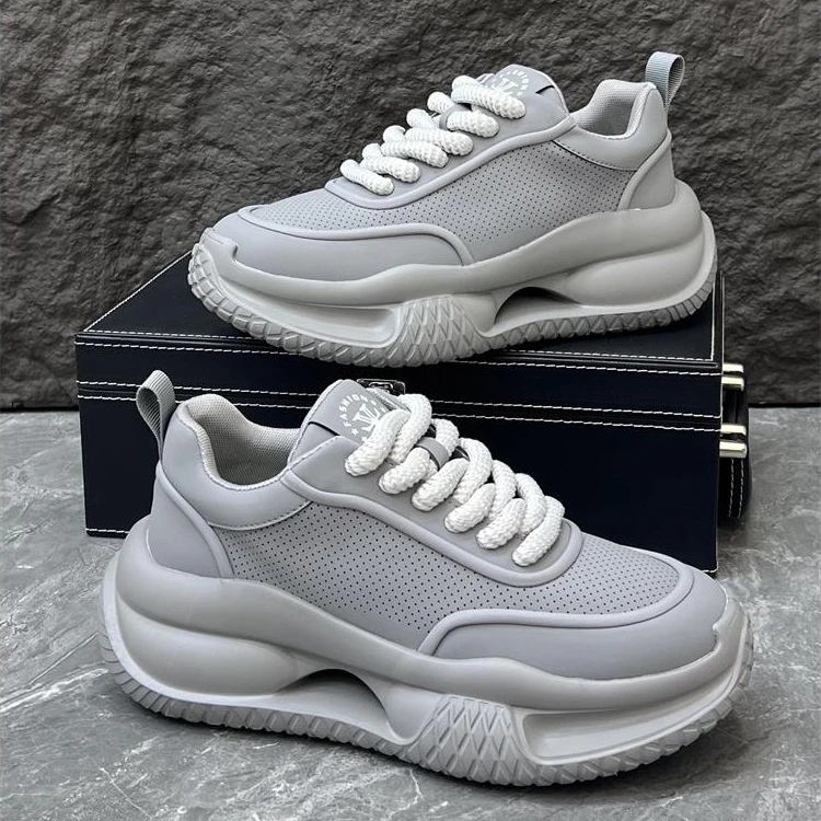 okkdey男鞋秋季透气时尚镂空厚底老爹鞋冲孔运动休闲鞋