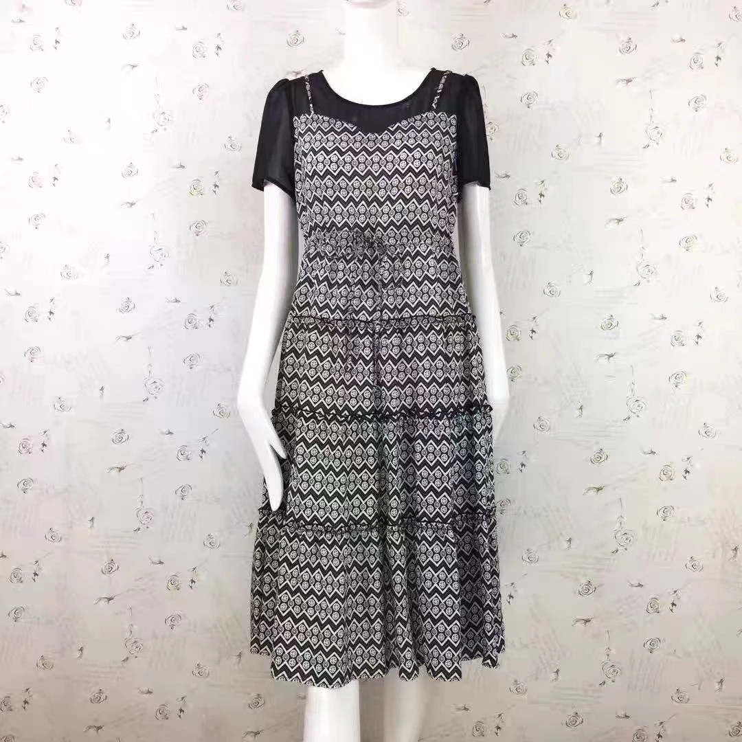 S543【专属】新款上下拼接透气舒适长款连衣裙 RS-QH25BL338