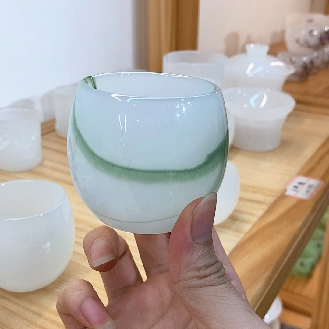 琉璃手工艺品漂绿主人杯