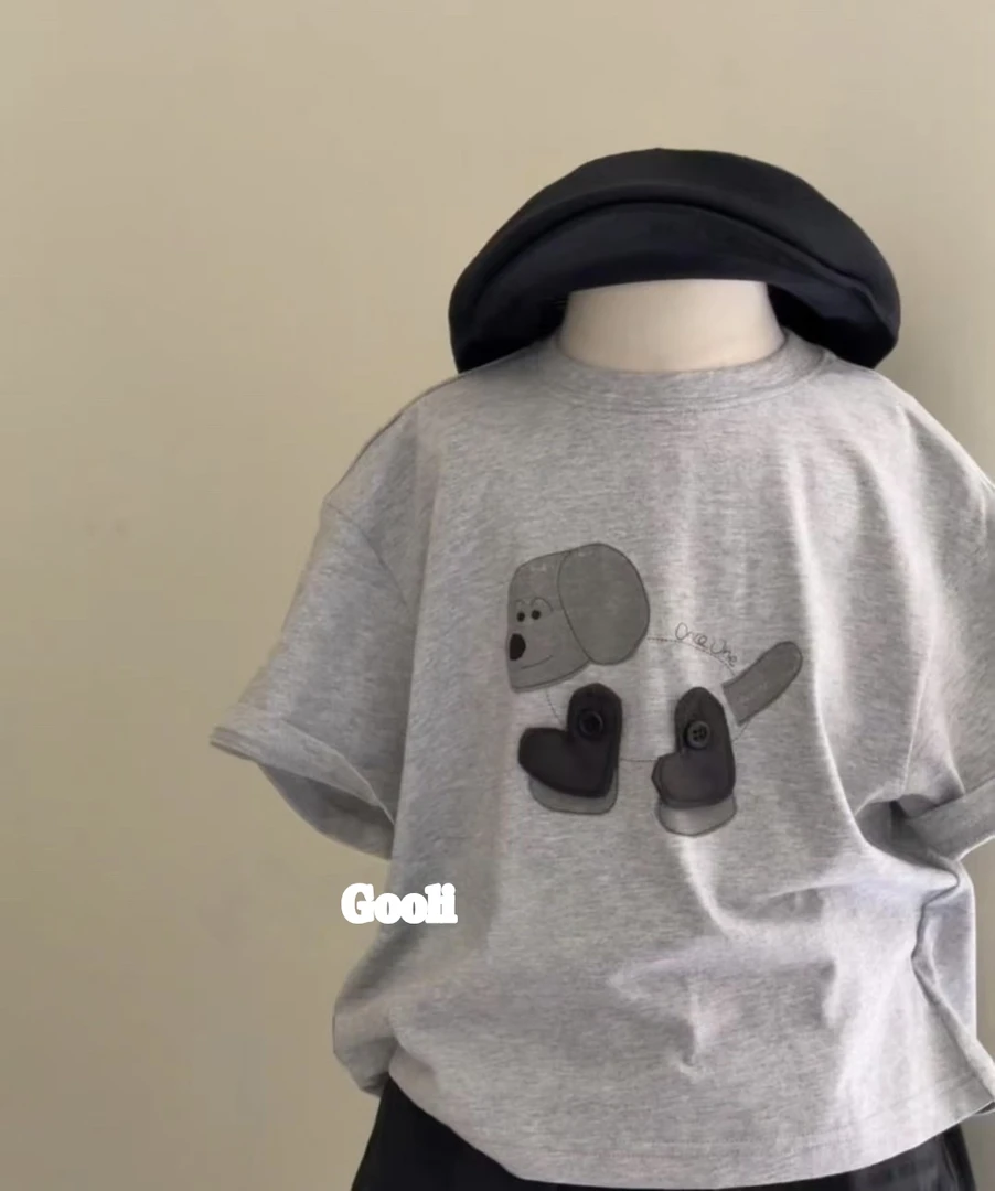 【古里现货】2025夏季新款儿童短袖休闲宝宝韩版卡通夏款40407