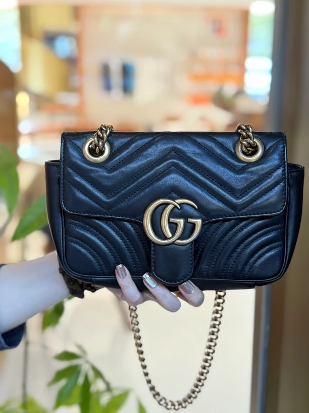 99新 GUCCI/古驰 古驰/ gucci 马蒙黑金22cm 13406585