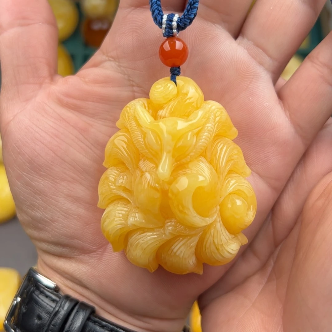 琥珀颈饰未镶嵌纯天然蜜蜡