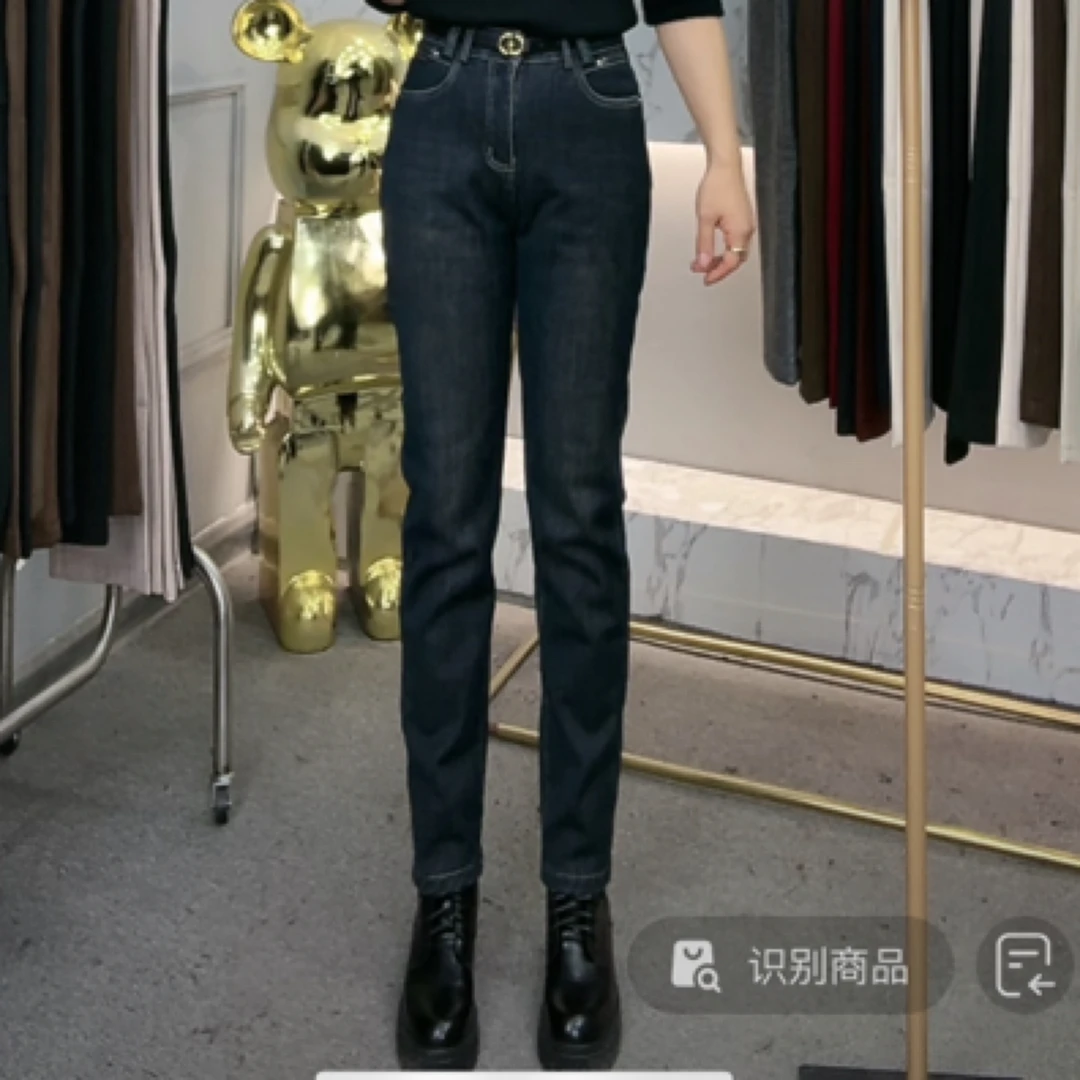 517款2024新款直筒时尚百搭显瘦秋冬加绒加厚牛仔裤