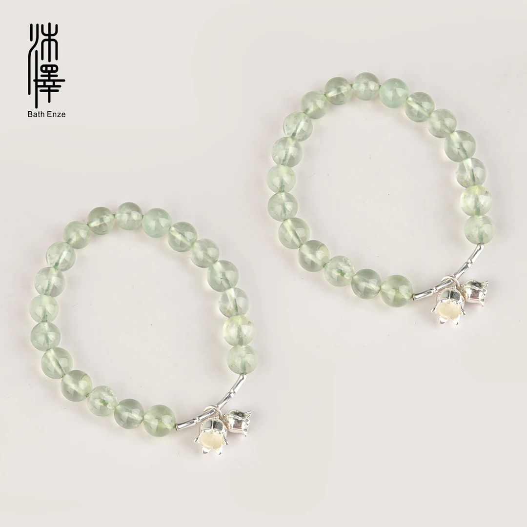 沐泽【青提奶绿】8-9mm葡萄石手串YC（多样性发其一）