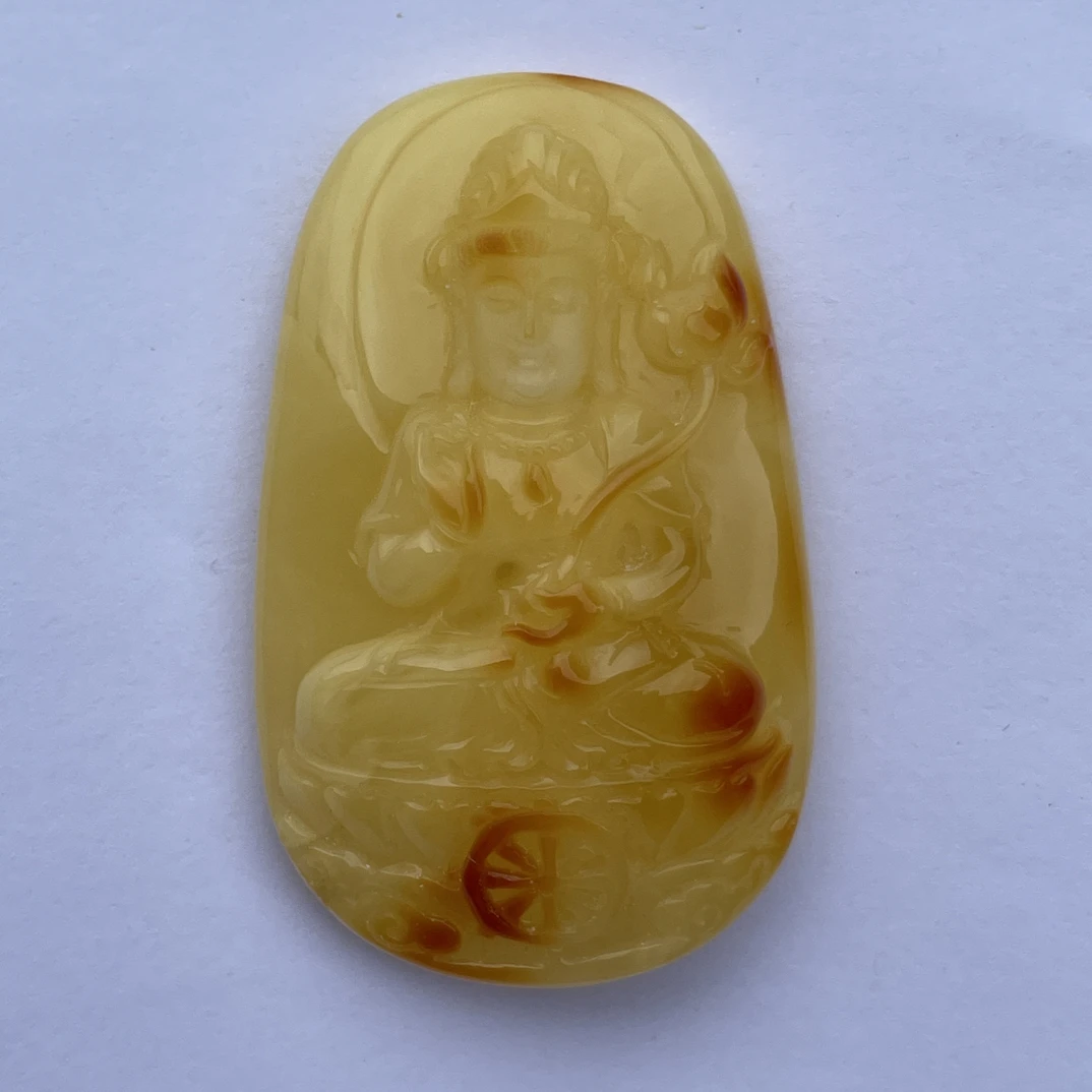 蜜蜡守护神本命莲花观音18.33g58.8/36/14.8㎜