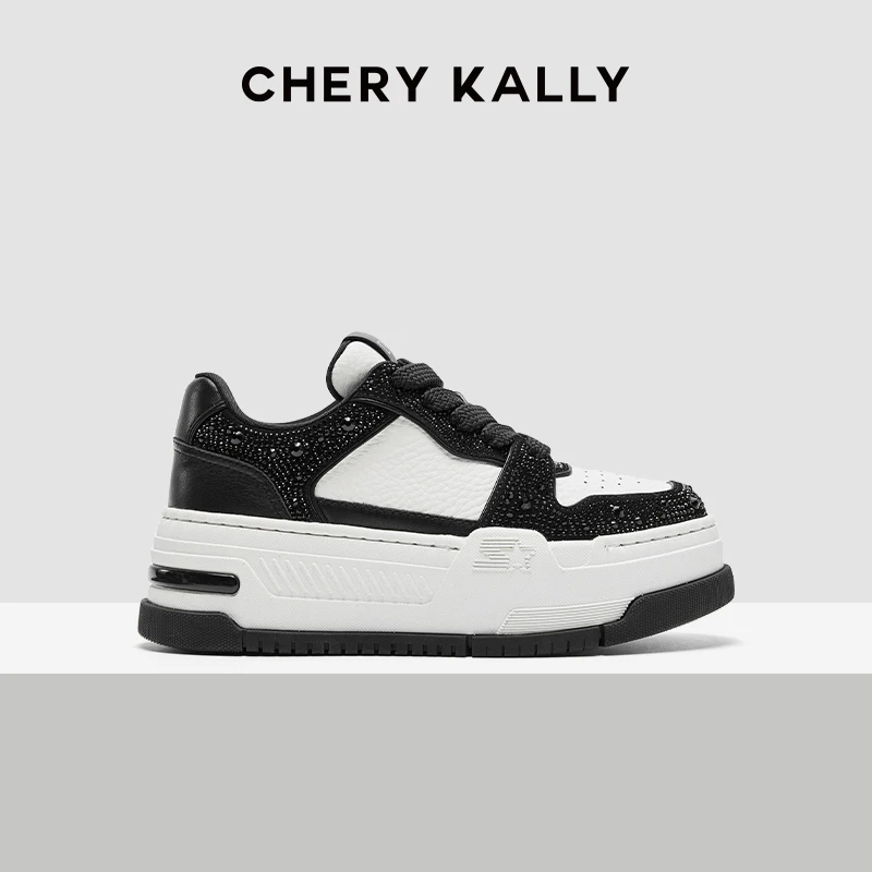 CHERY KALLY（流光碎片）休闲板鞋女款2025新款时尚真皮鞋963XB4403