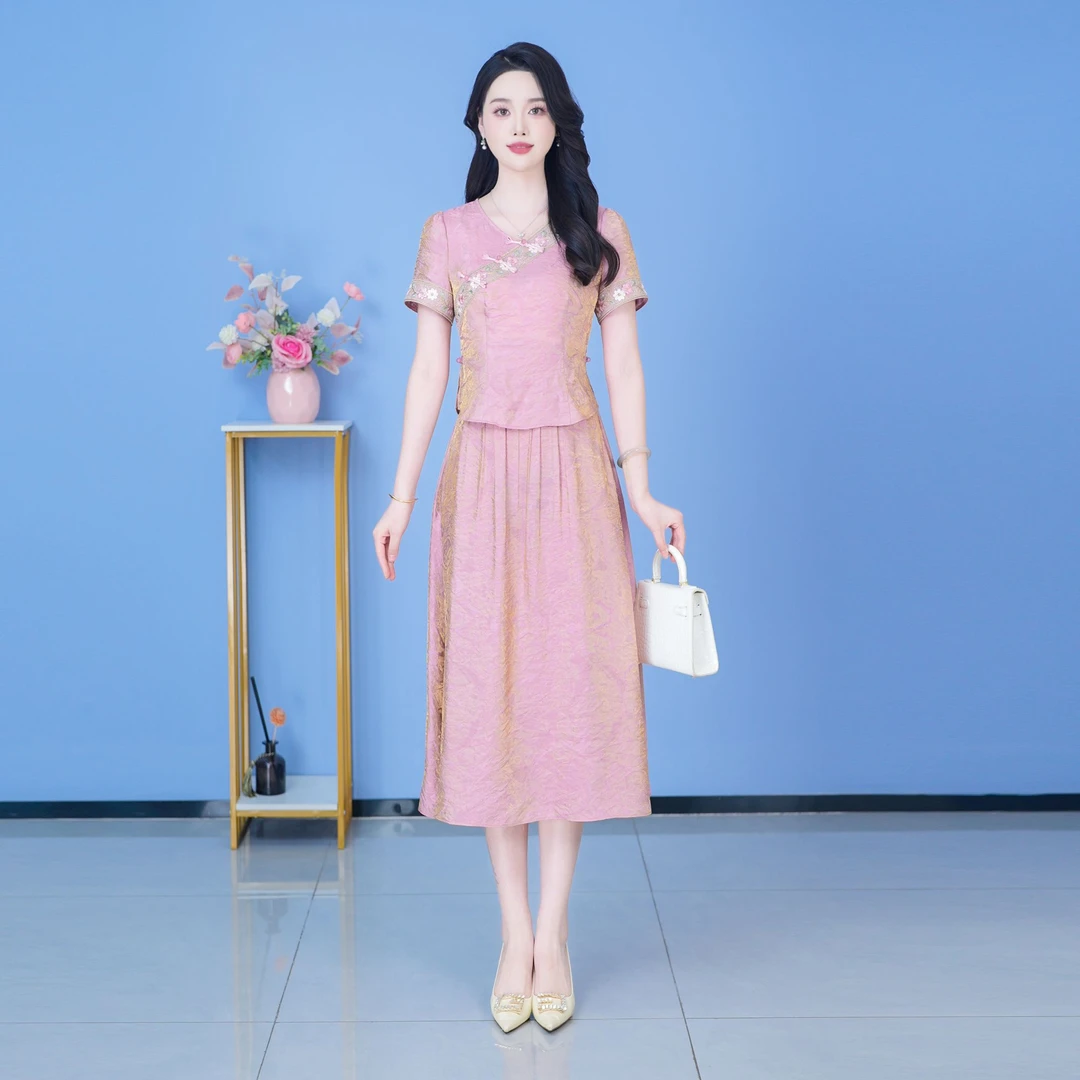 【SJYH2062】夏季新款套装裙两件套时尚优雅减龄洋气套装