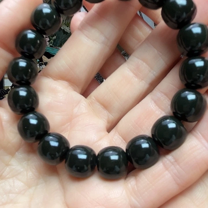 和田玉（墨玉）未镶嵌颈饰卡12老型黑青