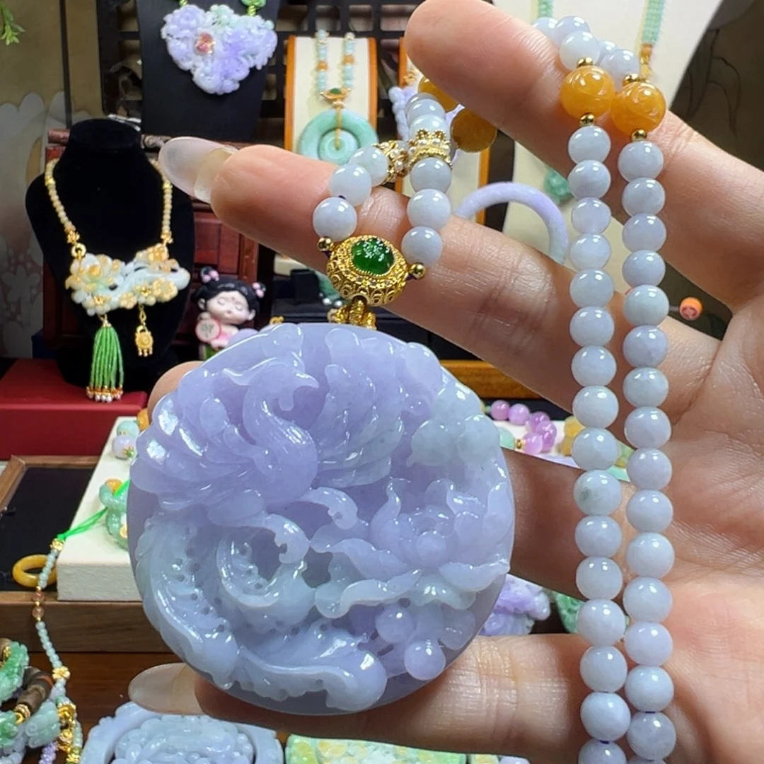 翡翠未镶嵌毛衣链冰