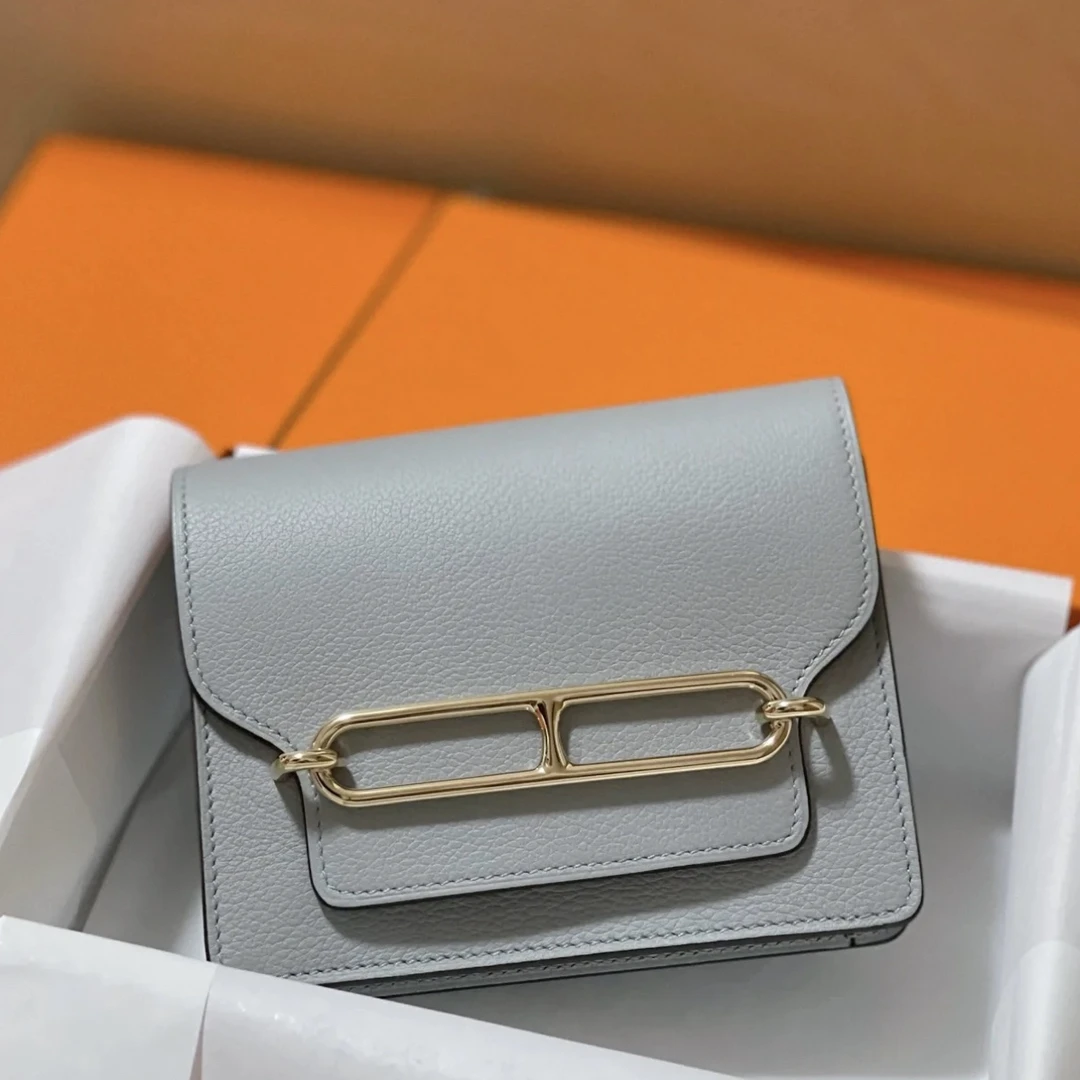 95新 Hermes/爱马仕 艾瑟尔奢品/猪鼻子冰川蓝金扣t刻