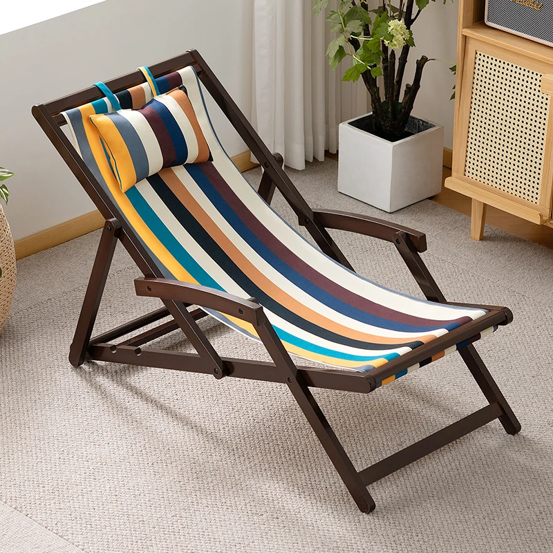沙滩椅躺椅折叠2025新款午休床帆布户外简约休闲便携懒人可躺可睡