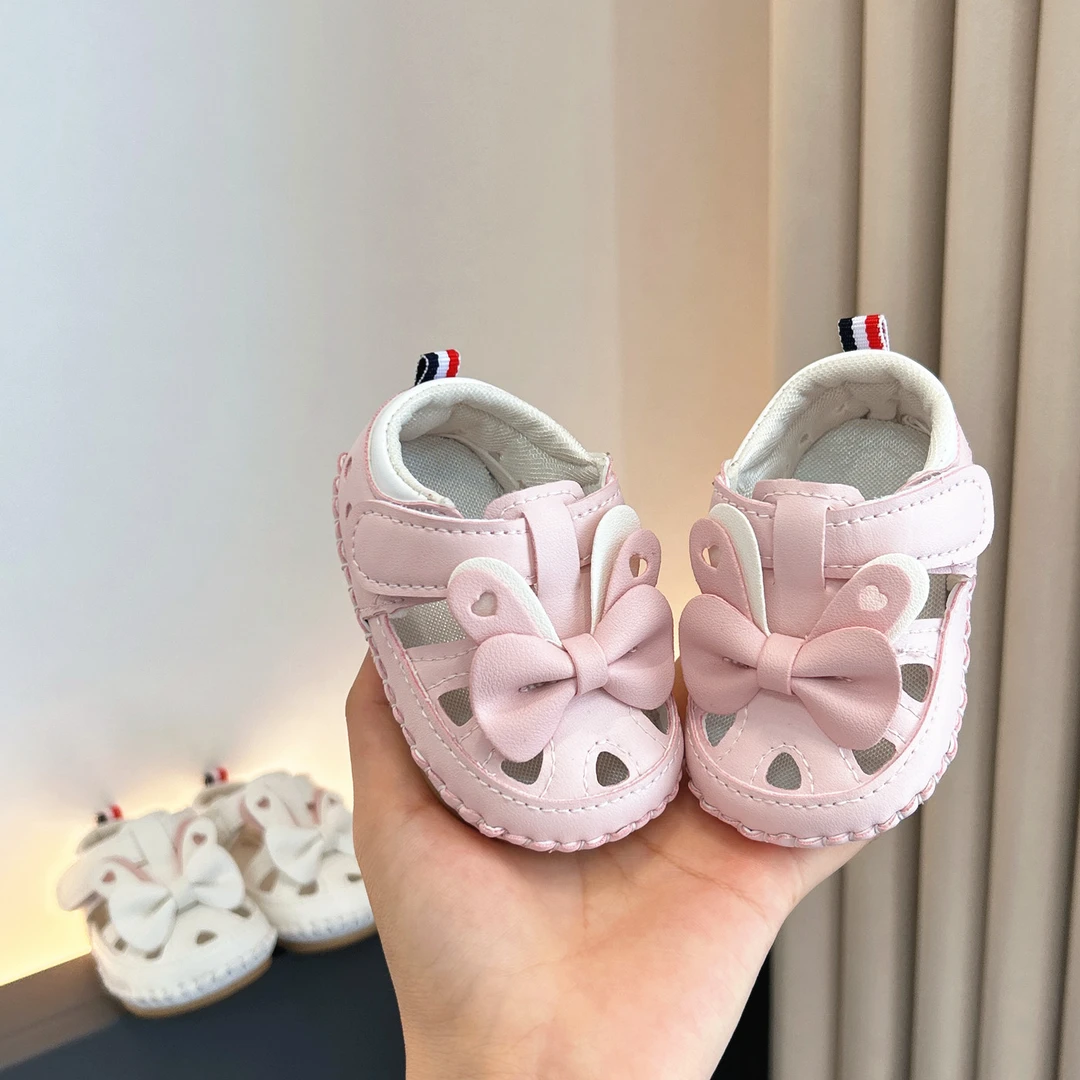 夏季0-1岁女宝宝公主鞋6-12个月婴幼儿镂空透气凉鞋软胶底学步鞋