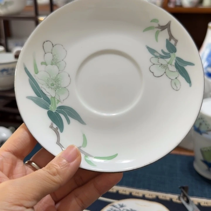醴陵手绘梨花14厘米碟