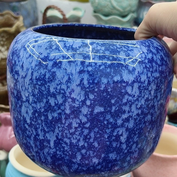 多肉绿植陶瓷花盆9.9包邮，有孔