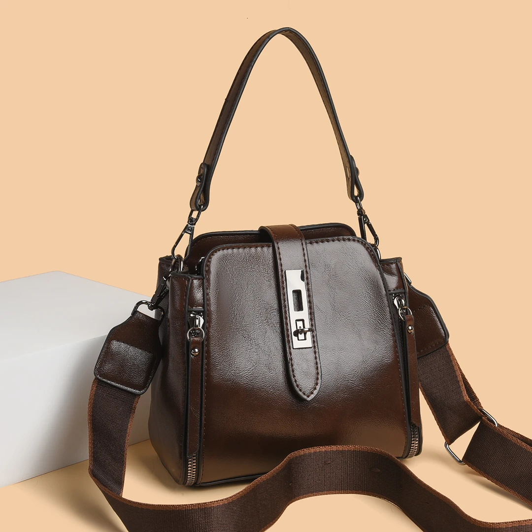 简约百搭斜挎包202 咖色 长20高18