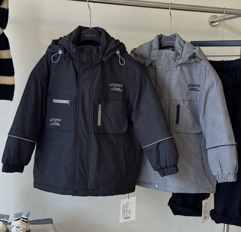 TRF-25623 儿童秋冬加厚风衣外套中大童棉服上衣