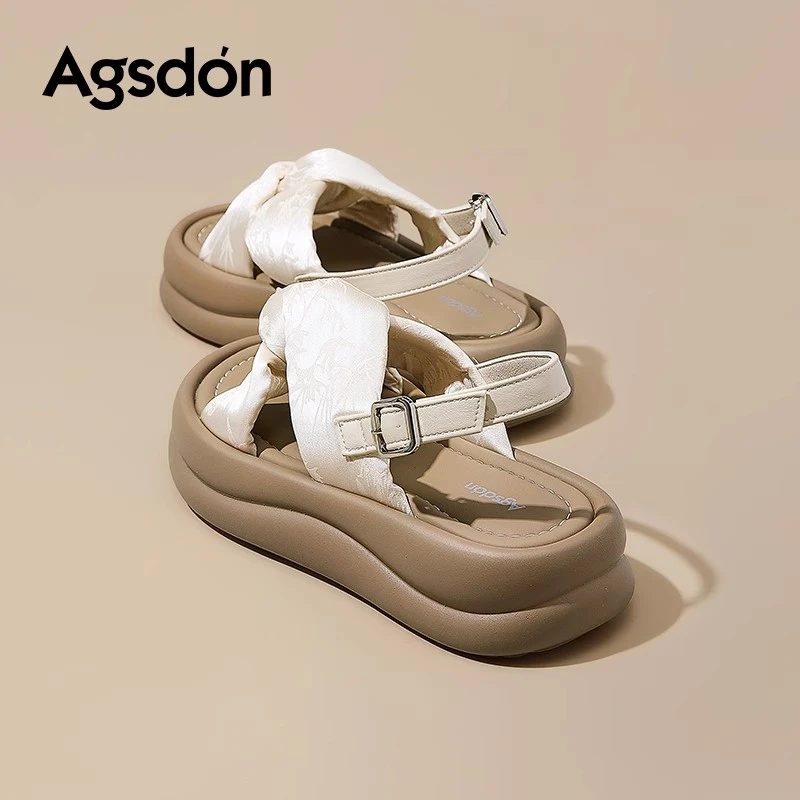 奥古狮登凉鞋女款2025新款夏季厚底防滑配裙子绝美沙滩凉拖鞋H