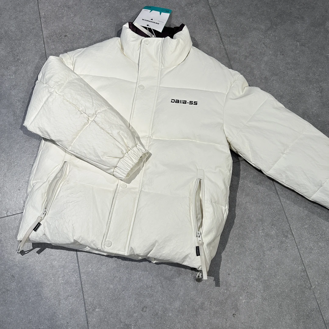 898【冯七七】2025秋冬新款白色字母棉服