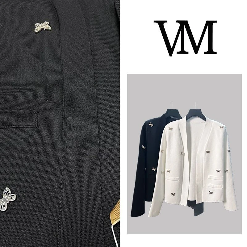 小香风名媛长袖针织开衫外套女春秋外搭宽松毛衣设计上衣cx7790