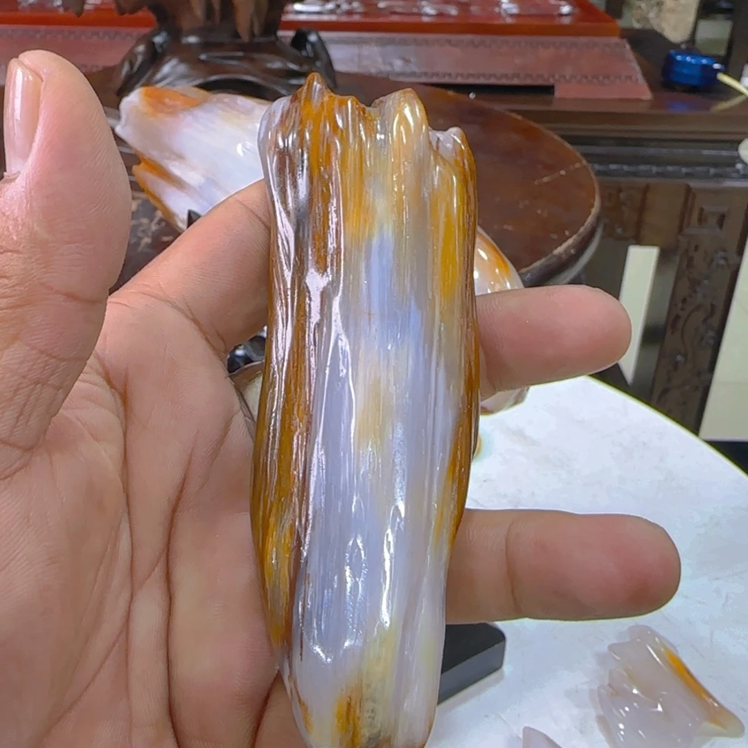硅化玉未镶嵌手把