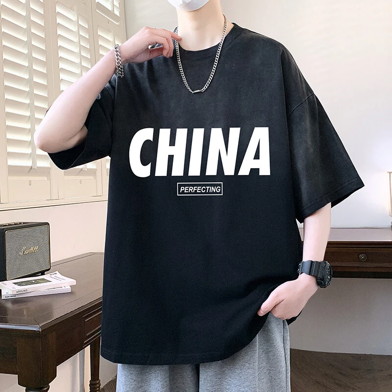 夏季圆领短袖t恤男孩12-16岁初中高中学生15青少年大童休闲上衣13