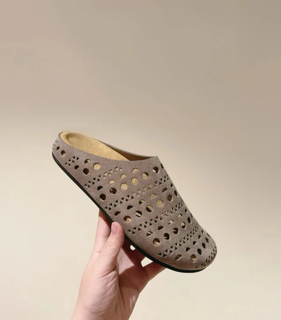 勃肯拖鞋女大头透气洞洞鞋厚底包头半拖懒人鞋一脚蹬
