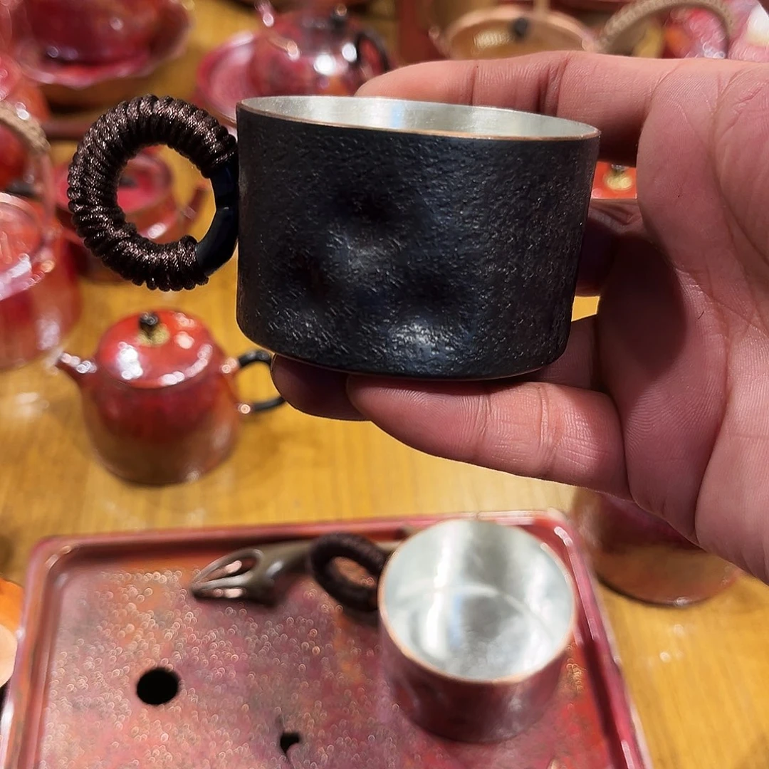 复古色挂锡杯手工锻打工艺