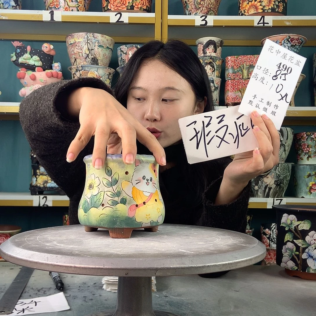 陶景德镇手工花盆490