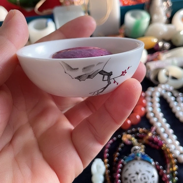 比***者青花手绘小主人杯子