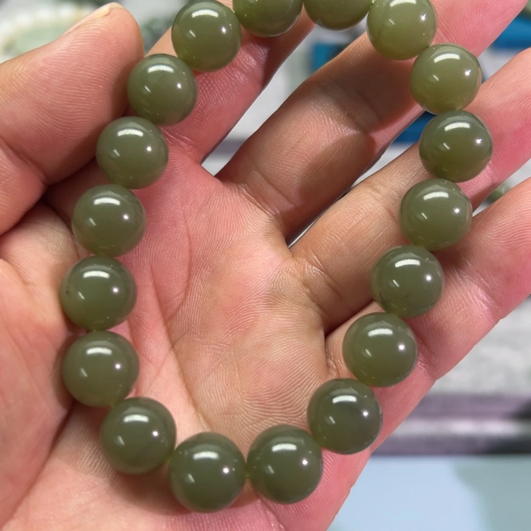 和田玉未镶嵌手链花土沟卡12