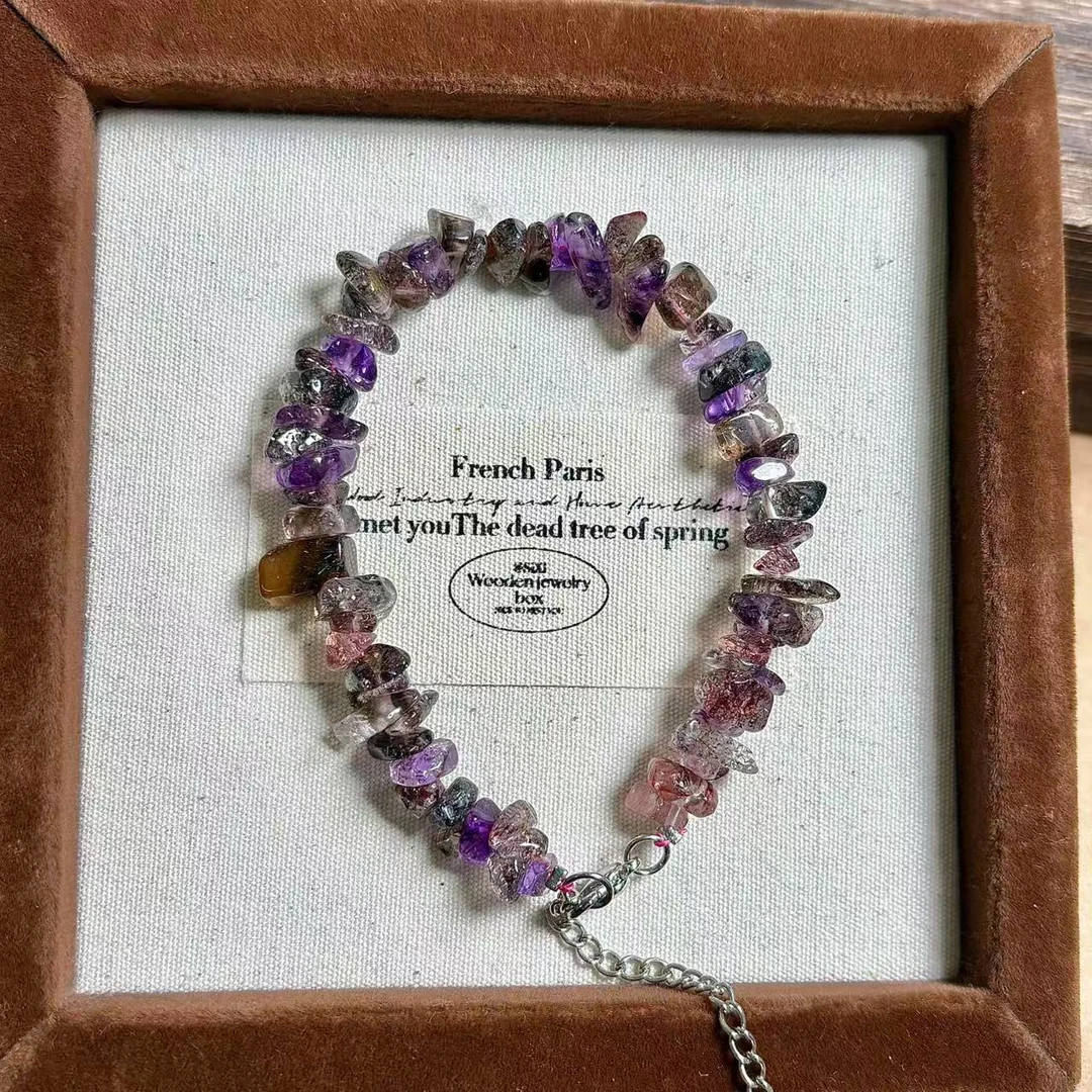 黑加仑超七原石手串高品满款原石手链-多样性发其一CQ201