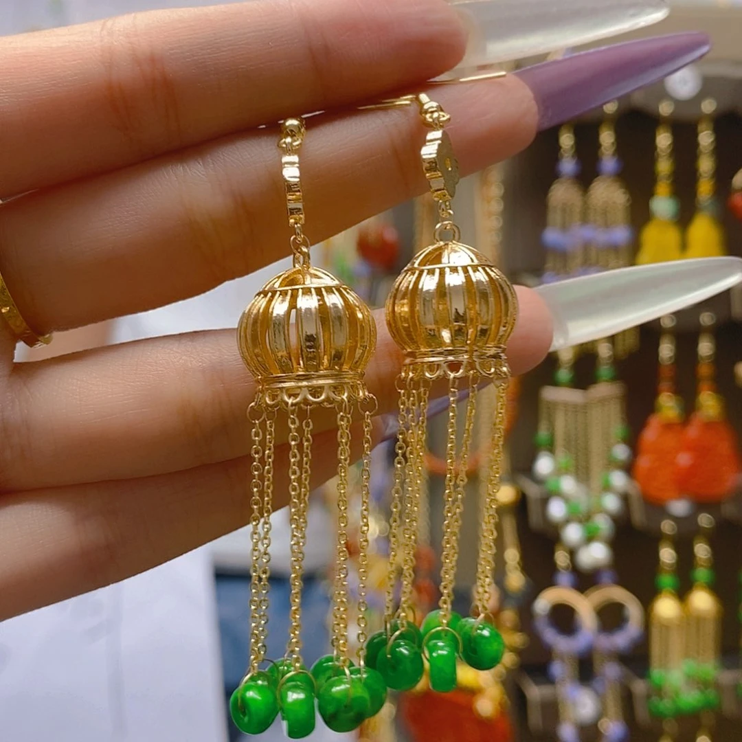 翡翠合金耳饰翡翠