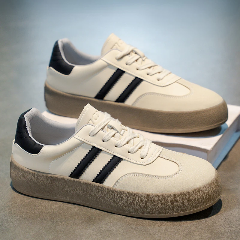 东方骆驼男鞋秋季新款品耐磨复古德训鞋休闲百搭板鞋增高运动鞋