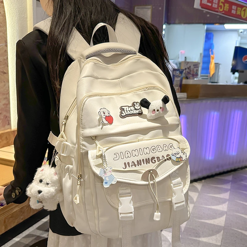 书包推荐高中生ins高颜值女生大学生百搭背包字母大容量双肩包990