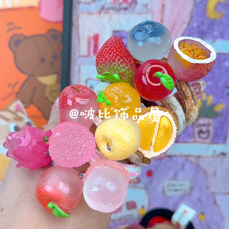 【两颗水果系列发饰】甜美少女公主高级感气质发绳