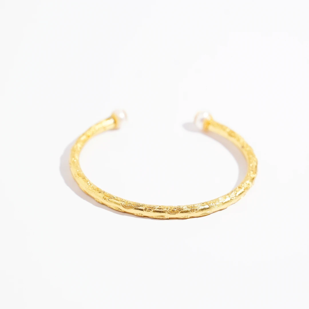 铜合金手镯 白珠吉言手镯气质百搭