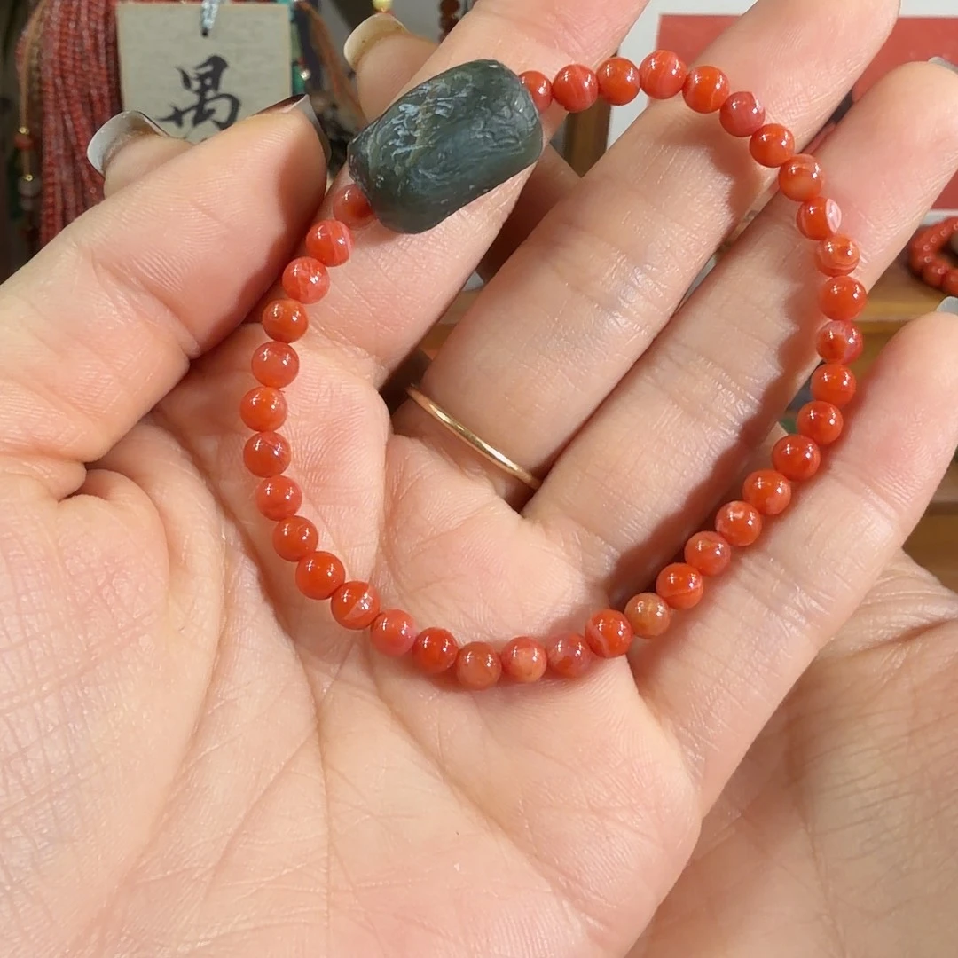 南红玛瑙未镶嵌手链
