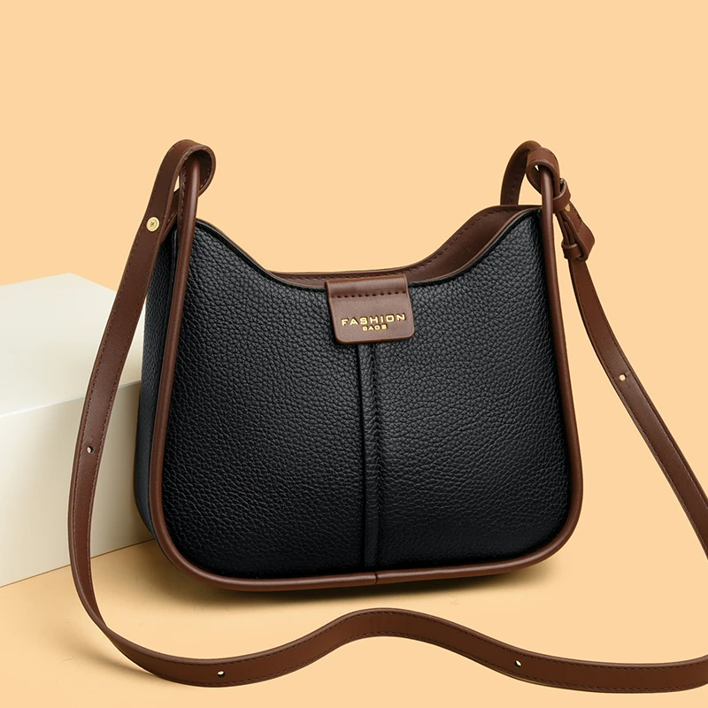 时尚真皮女包新款软皮单肩包轻奢百搭妈妈包简约女士包休闲斜跨包