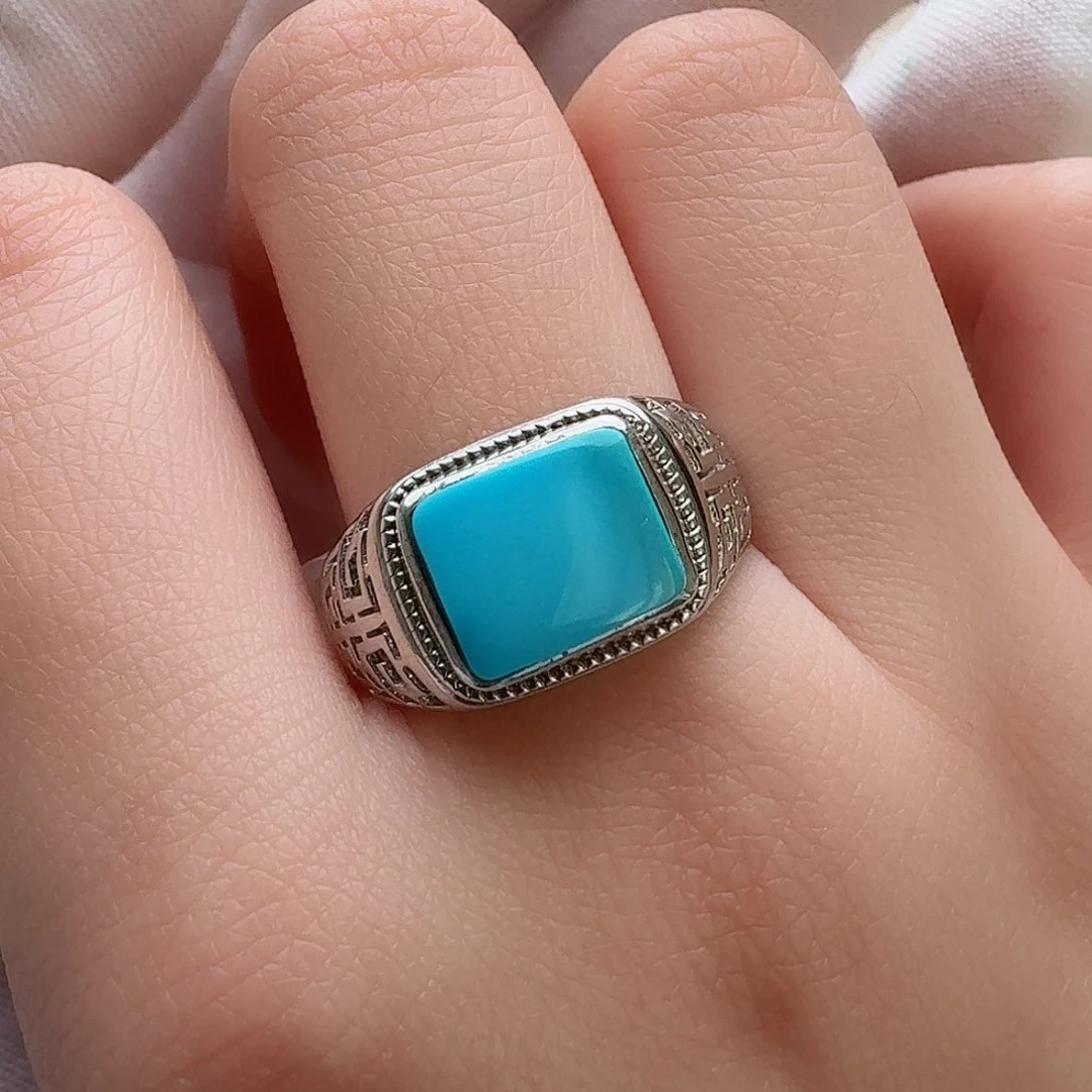 绿松石珠宝奇石银S925镶嵌