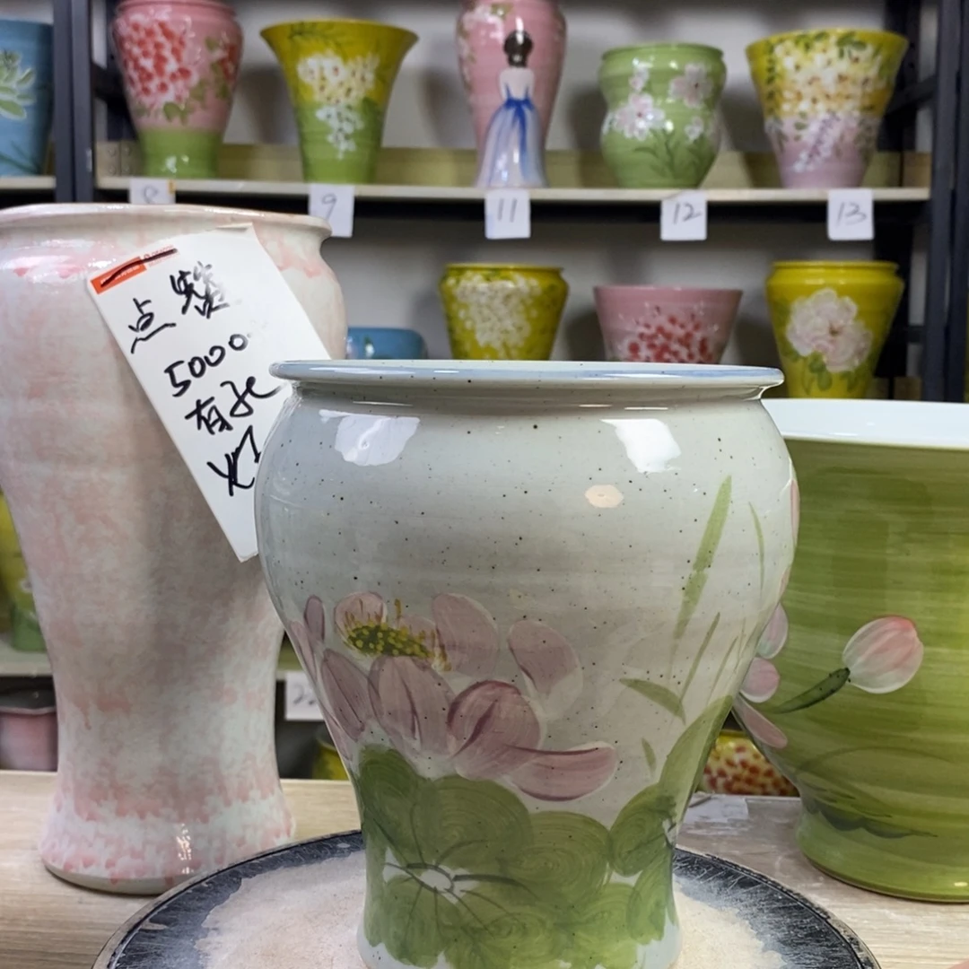 景德镇手工手绘陶瓷花盆