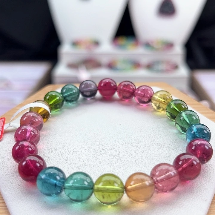 未镶嵌手链碧玺碧玺手串单圈8mm+