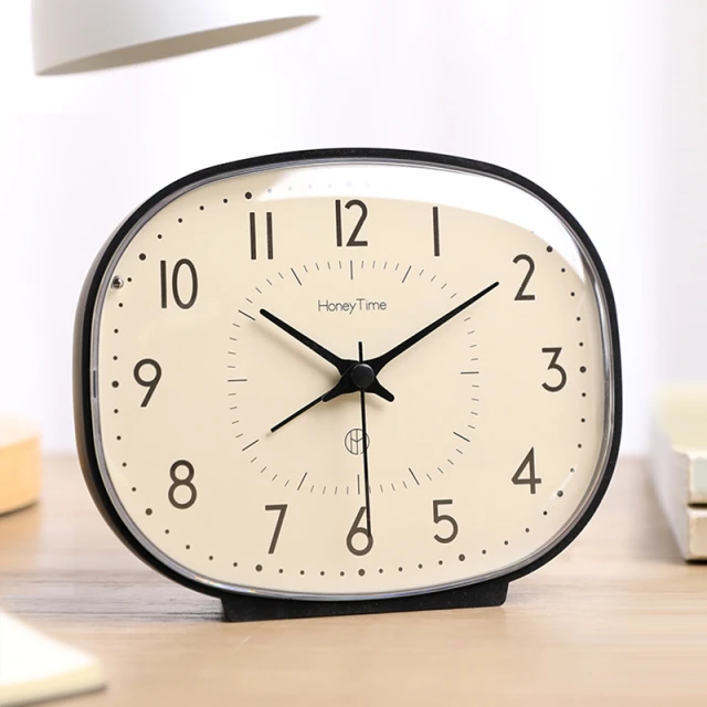 桌面静音小台钟卧室起床神器台式闹钟创意专用时钟高颜值床头钟表