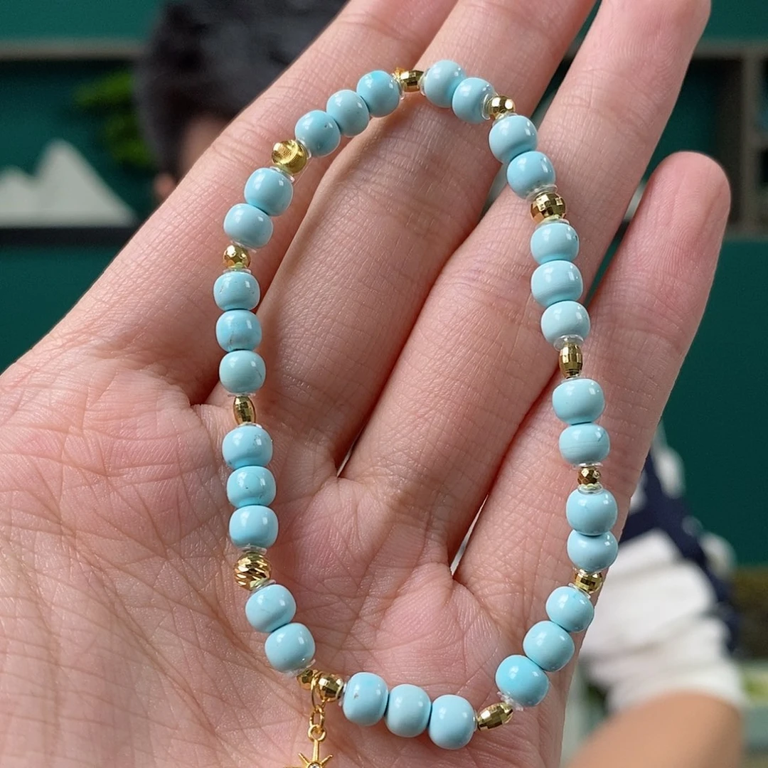 绿松石18K金镶嵌珠宝奇石