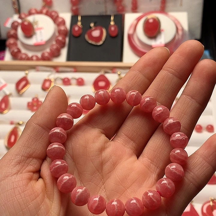 菱锰矿（红纹石）手绳未镶嵌