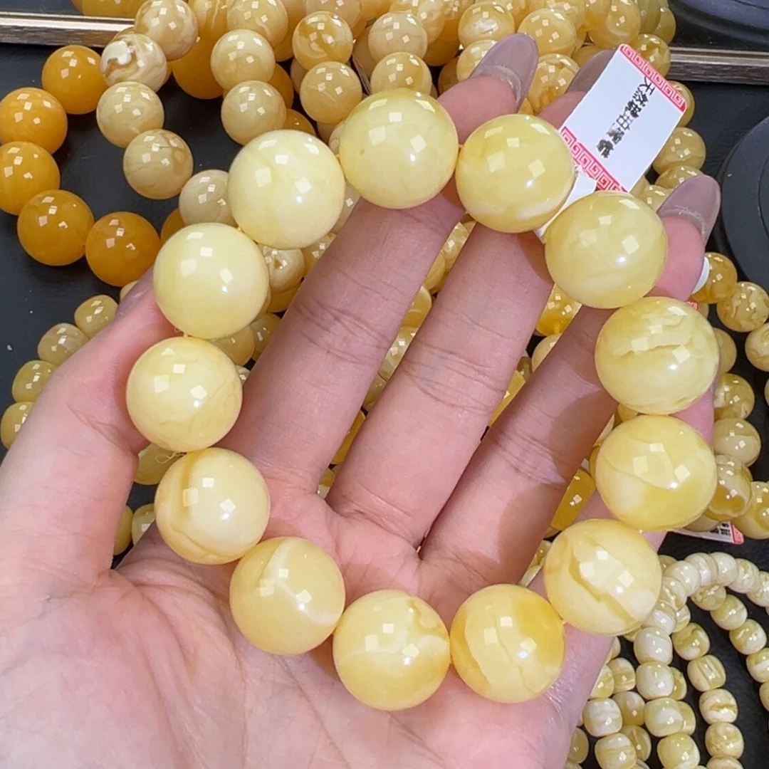琥珀未镶嵌手链40.4白蜡妖花