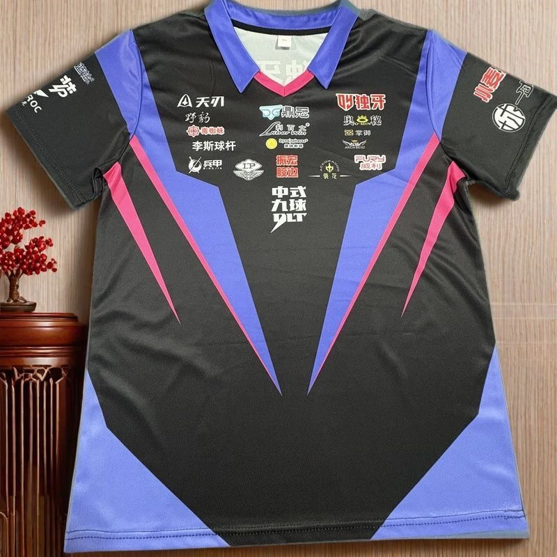 立领2025台球厅桌球室馆斯诺克俱乐部T恤3D独牙传奇中式九球大赛