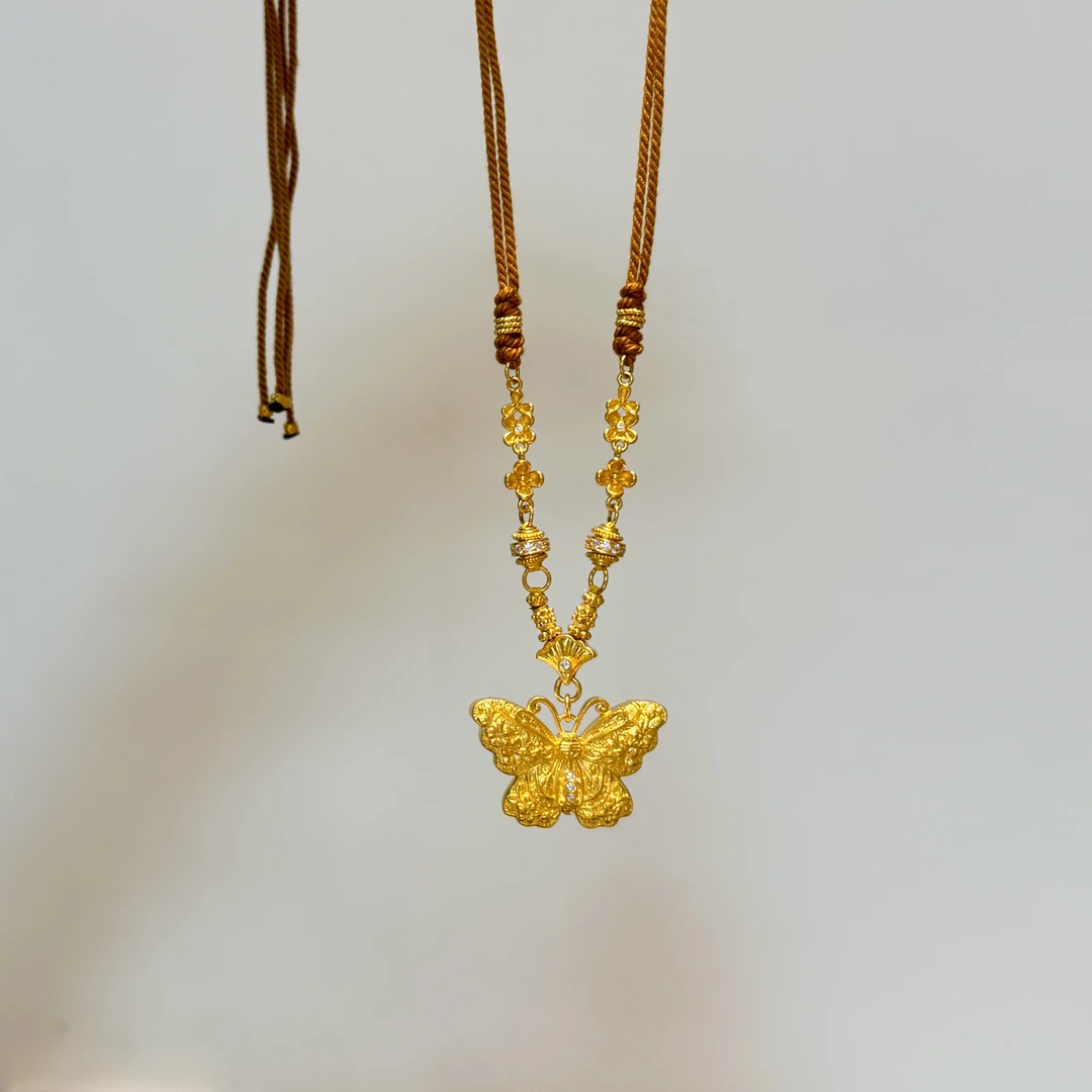 足金999【福蝶】套链手工编绳精致净金19.75克